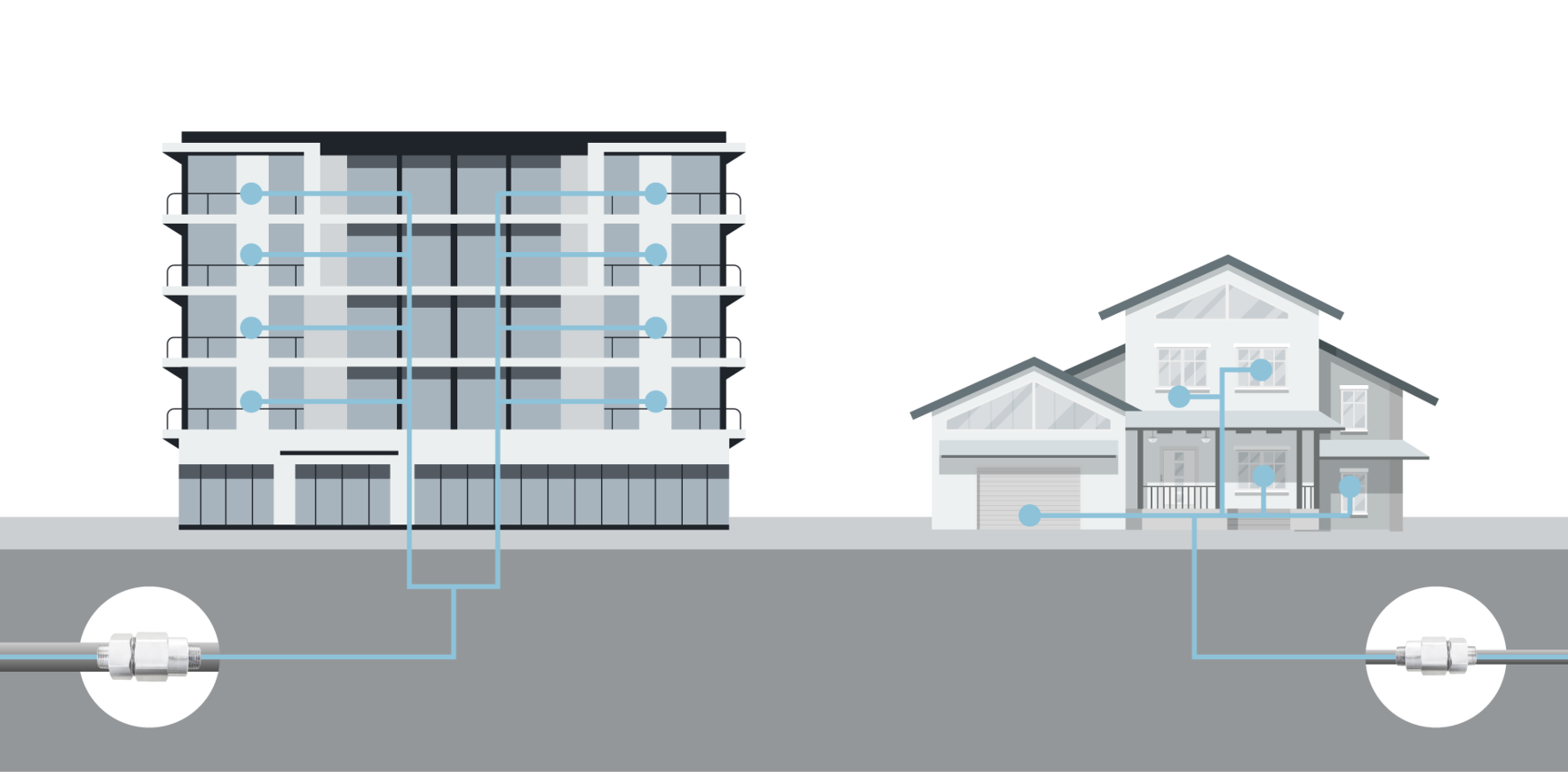 ウルトラファインバブルが家中の配管を通るイメージ｜フジパスク
